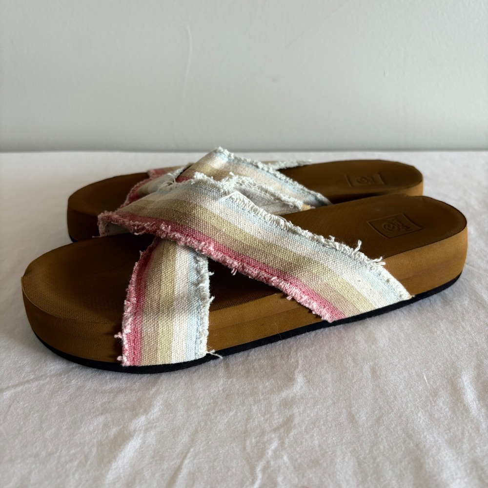 Rip Curl Platform Slides Sandals Size 6 / 37 Canv… - image 3